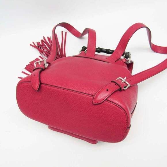 GUCCI Pink Leather Bamboo Backpack main image 6